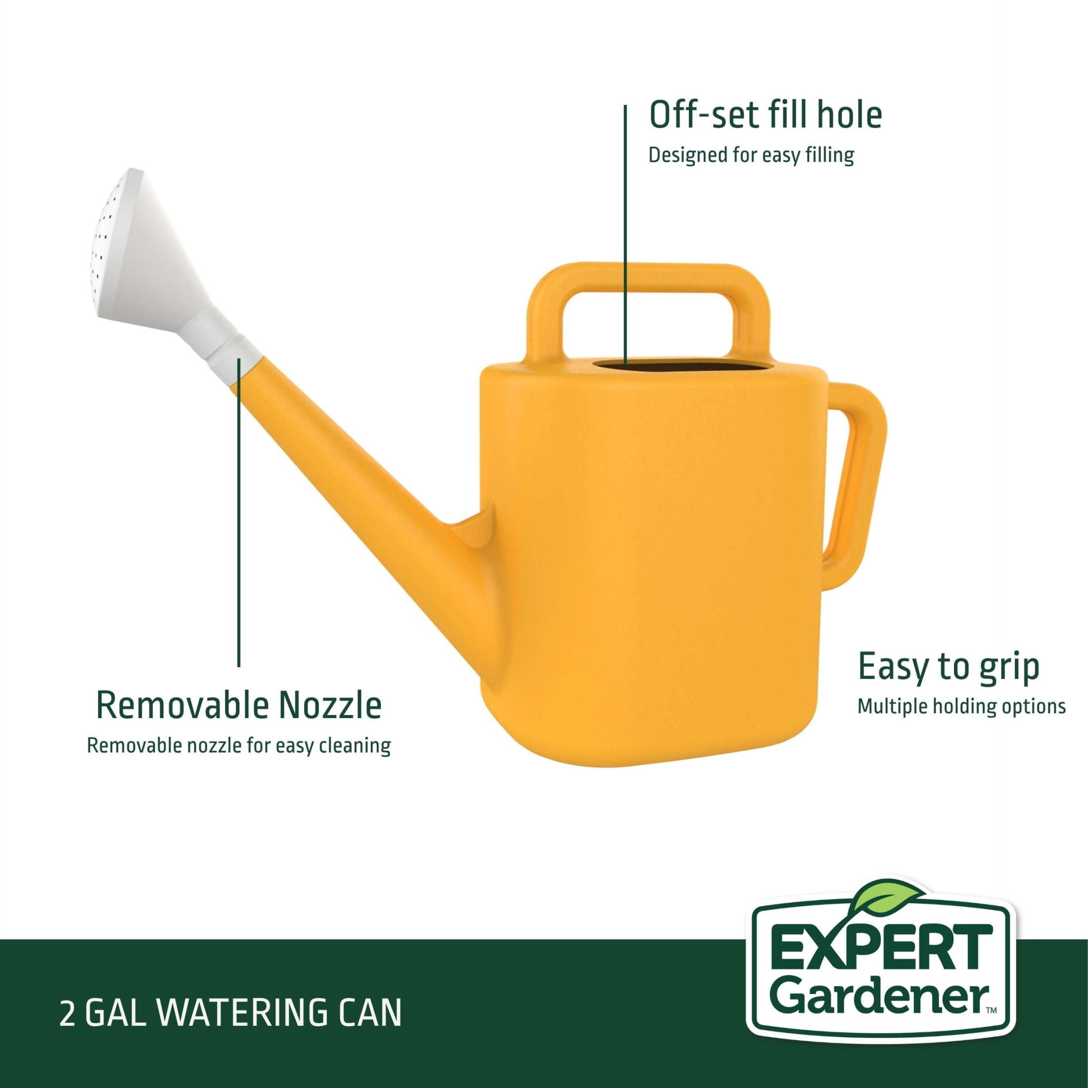 Expert Gardener 2 gal. Resin Watering Can, Daisy Yellow