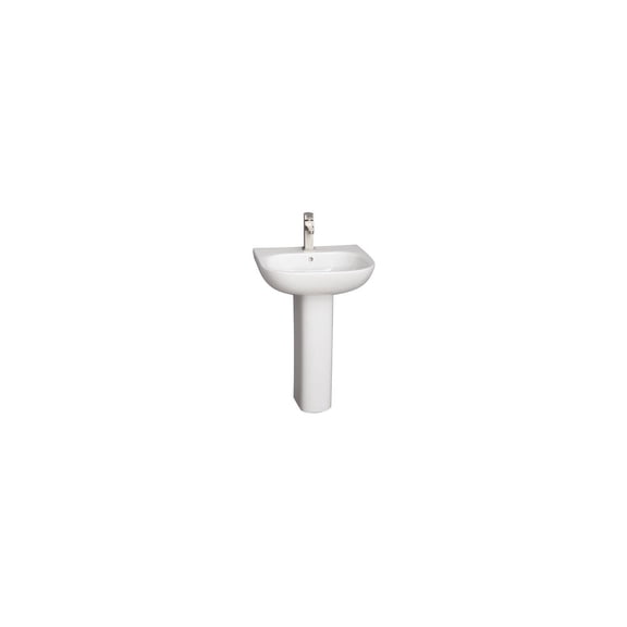 Homestock Suburban Soiree Pedestal Lavatory, 21-3/4" W X 17-3/4" D X 32-3/4" H, Basin Depth Is 4-1/4", Available For Single Hole, 4" Centerset, Or 8" Widespread