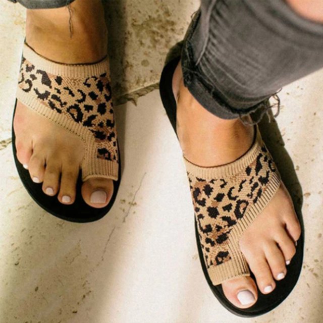 Sandalias Zapatos de mujer Tacón plano Moda casual Cómodas Zapatillas de malla con estampado de leopardo Wmkox8yii ytu4114