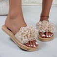 thumbnail image 3 of Dakaela Flower Flat Sandals for Women Comfortable Summer Beach Walking Slippers Arch Support Open Toe Casual Slip on Slides White 6.5, 3 of 7