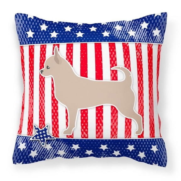Carolines Treasures BB3350PW1414 USA Patriotic Chihuahua Fabric Decorative Pillow