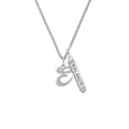 thumbnail image 2 of Delight Jewelry Silvertone Small Gelato Script Initial - E - Silvertone Balance Bar Charm Necklace, 23", 2 of 4