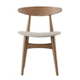 thumbnail image 2 of Chelsea Lane Mid Century Modern Beige Upholstered Wood Side Chairs, Set of 2, Walnut Finish, 2 of 6