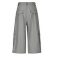 thumbnail image 3 of Cargo Capris for Women Stretch Wide Leg Hiking Pants Lightweight Baggy Cargo Pants with Pockets Womens Sweatpants Tall Woman Sweat Pants Women's Pants Casual plus Size Women Work Pants Business, 3 of 5