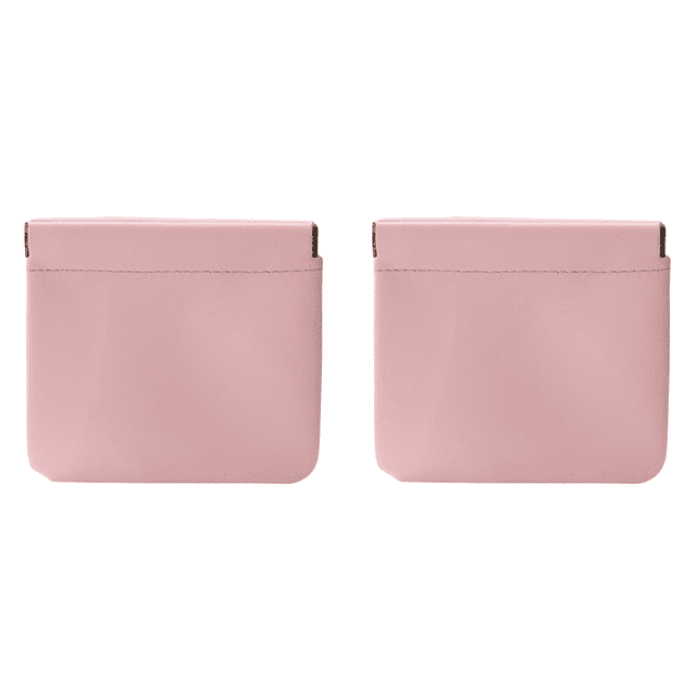 Bolsa de maquillaje Mini neceser de cuero cosmético para almacenamiento diario de viaje Rosa