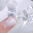 thumbnail image 4 of Polvo de uñas de espejo Moonlight, pigmento de efecto metálico fino de brillo plateado, esmalte de Gel UV, polvo cromado, decoraciones de uñas Aurora, 1 caja, 4 of 4