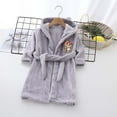 thumbnail image 2 of UFOUND Children Long Sleeved Plush Cartoon Hooded With Pockets Warm Robe Pajamas Homewear Bathrobe Cozy Toddler Nightwear, 2 of 3