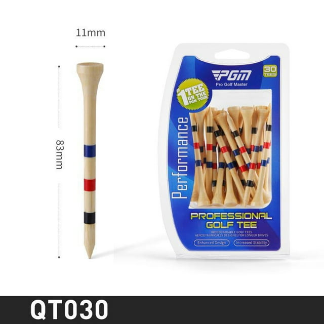 Golf Tees Biodegradable Bamboo Golf Tees More Sturdy and Stable Durable Biodegradable Material Reduce Friction QT030 83mm 30pcs