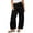 Black, variant on Women's Corduroy Barrel Jeans Casual Wide Leg Mid Rise Elastic Waist Baggy Pants with Pockets