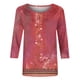 thumbnail image 4 of ICHUANYI Clearance Women's Fashion Printed Loose T-shirt 3/4 Sleeves Blouse Round Neck Casual Tops(Red, L) ICHUANYI WER2023080700814, 4 of 4