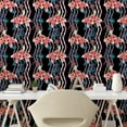 thumbnail image 2 of Ambesonne Tropical Peel & Stick Wallpaper for Home, Lilies Zigzag Pattern Plot, 13"x72", Grey Pink Petrol Blue, 2 of 5