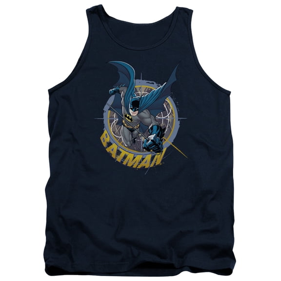 Batman In The Crosshairs Adult Tank Top Navy