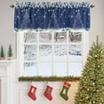 thumbnail image 4 of Christmas Tree Navy Ball Valance Curtain for Windows White Pine Branch Winter Snowflakes Dark Blue Curtain Valances Short Window Treatments Panels for Kitchen Bathroom Laundry Room 42 x 18 Inch, 4 of 7