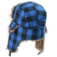 thumbnail image 4 of Buffalo Plaid Aviator Fur Trapper Hat Ushanka Eskimo Russian Bomber Hat with Ear Flaps for Women Men, 4 of 5