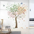 thumbnail image 2 of Colorful Large Tree Wall Stickers Tree with Flower Birds wall decal Peel and Stick Wall Art Decals for Living Room Bedroom TV Wall Bathroom glass sticker (H: 63inch), 2 of 7