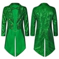 thumbnail image 3 of JOANKDMI Unisex Adult Ringmaster Showman Steampunk Magician Costume Sequined Tailcoat Jacket with Chain Details for Circus Carnival Party Stage Fancy Dress Garments, 3 of 8