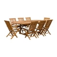 thumbnail image 2 of Seven Seas Teak 9-Piece Wood Folding Dining Furniture Sets Honeytone Brown, 2 of 4