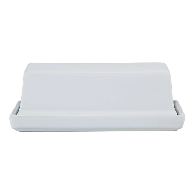 Mainstays Beurrier en céramique émaillée blanche, 1 pièce
