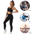 thumbnail image 3 of 2 uds. Conjunto de ropa deportiva para mujer, traje de ropa deportiva portátil sin costuras para deportes de gimnasio Hugtrwg  Para estrenar, 3 of 7