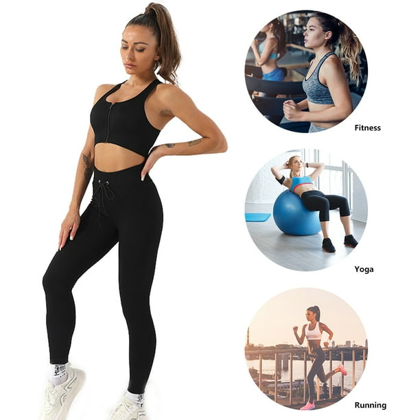 Conjunto De Yoga 2 piezas de ropa deportiva para mujer ropa deportiva sin costuras articulos deportivos negro S Ndcxsfigh Para Estrenar Walmart en linea