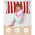 thumbnail image 4 of Red Striped Pillow Cases Cal King Size, Smooth Satin Pillowcase for Hair and Skin, Christmas Farmhouse Red White Stripes Decorative Cooling Bed Pillow Covers with Zipper, 20x40 Inches, 4 of 5