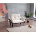 thumbnail image 3 of 49" Velvet Futon Sofa Bed, Modern Convertible Sleeper Sofa Couch with Adjustable Backrest and Armrests, Tufted Loveseat Sofa with Metal Legs for Living Room Bedroom Apartment, 3 of 6