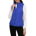 thumbnail image 4 of INSPIRE CHIC Women's Outerwear Vests Stand Collar Padded Gilet Zip Vest XS Bright Blue, 4 of 6
