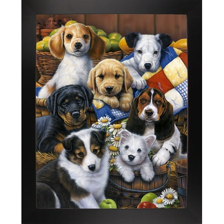Country Bumpkin Puppies Jennew95351 Print 39 X30 25 By Jenny