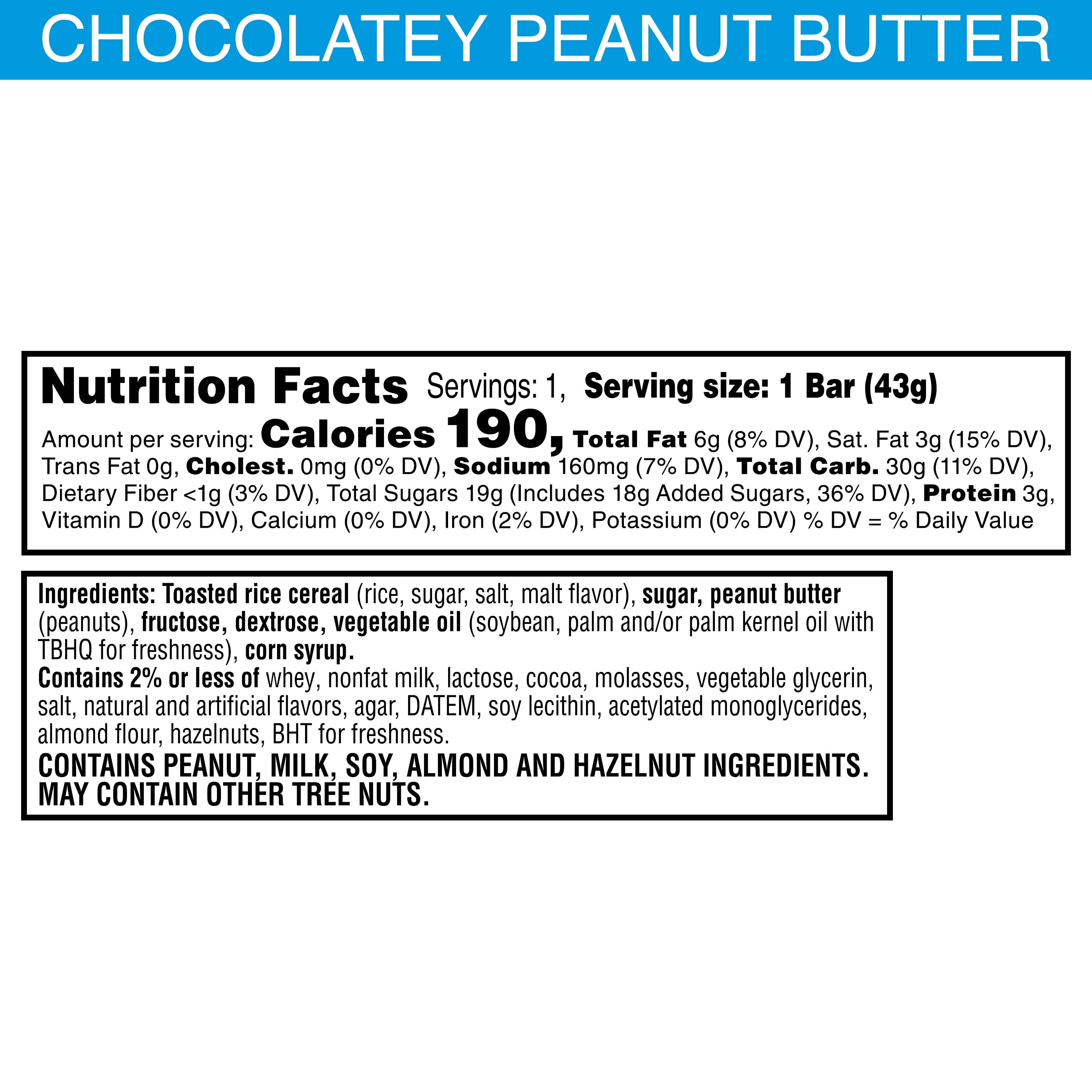 Kellogg's Rice Krispies Treats Squares Chocolatey Peanut Butter 1.5oz