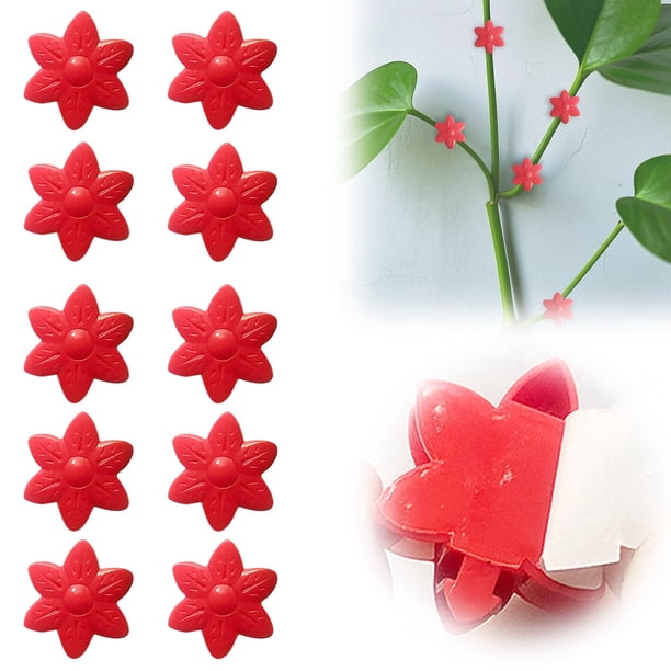 10 clips de fijación para pared de escalada con pegatinas en forma de hoja y flor. Clips para pared para enredaderas de interior y exterior.