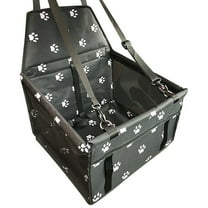 Coollooc Dog Car Seat Foldable Dog Car Booster Seat Waterproof Breathable Oxford Travel Bag for Small to Medium Dogs, Puppies, and Pets-Pattern