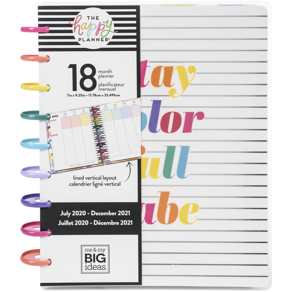 Happy planner 18 month dated medium planner 7 75 x9 75 color me happy