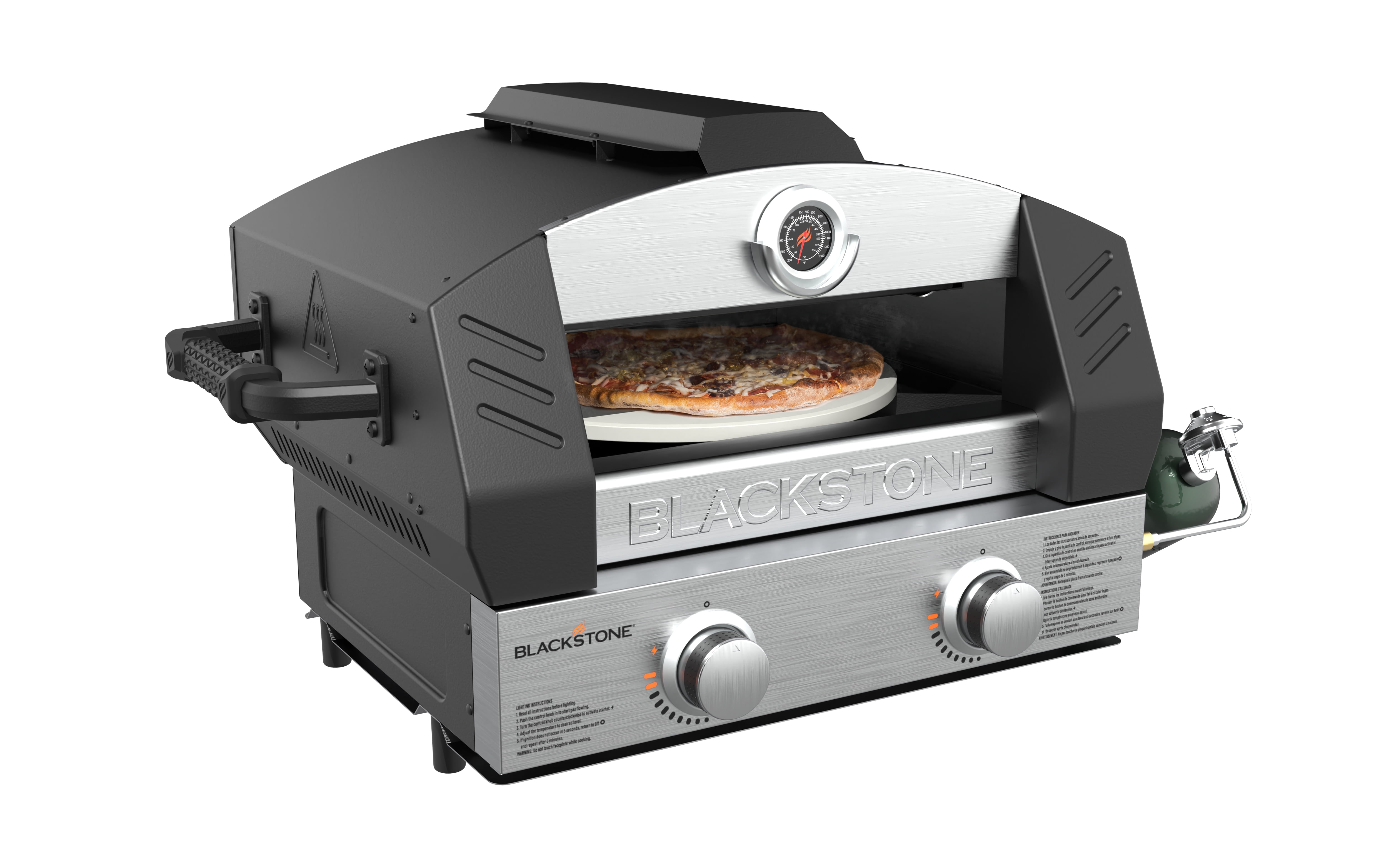 Blackstone 15" Cordierite Stone Portable Outdoor Pizza Oven with Pizza