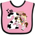 thumbnail image 3 of Inktastic I'm Two-cowgirl riding horse birthday Girls Baby Bib, 3 of 4