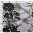 thumbnail image 2 of Soimoi Floral Print, Silk Fabric, Decor Sewing Fabric by The Yard 42 Inch Wide,Decorative Fabric for Shirts Suits Ties, Black, 2 of 5