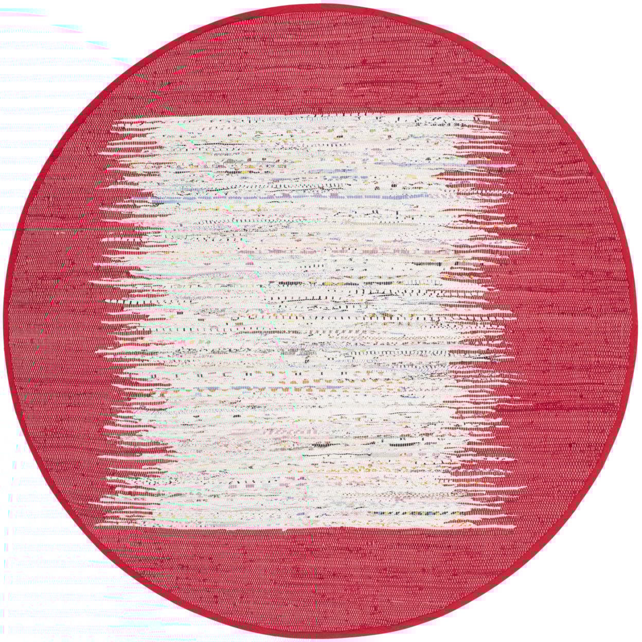 thumbnail image 4 of SAFAVIEH Montauk Tennyson Braided Border Cotton Area Rug, Ivory/Red, 6' x 6' Square, 4 of 10