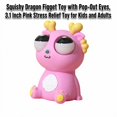 thumbnail image 2 of Squishy Dragon Squeeze Toy with Pop-Out Eyes, 3.1 Inch Pink Relaxation Toy for Kids and Adults, 2 of 3