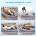thumbnail image 6 of FICISOG Luxury Warm Human Sized Dog Bed for People, 72" x 51" x 11"Large Size Fluffy Bean Bag Cloud Bed for Adults, Pets, Kids Doze Off - Removable & Washable Fur Cover - Non-Slip Bottom, 6 of 12