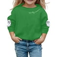 thumbnail image 2 of WRTFVZA Brown Hoodie for Girls, Cartoon Halloween Sweaters Casual Crewneck Long Sleeve Sweatshirts (Toddler, Green, 1-2 Years), 2 of 3