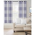 thumbnail image 2 of Purple Plaid Blackout Curtain 90 Inch Length 2 Panels Set, Spring Summer Farmhouse Buffalo Checkered Two-layer Sewing Polyester Fiber Blackout Curtain with Grommet, 52" x 90" x 2, 2 of 9