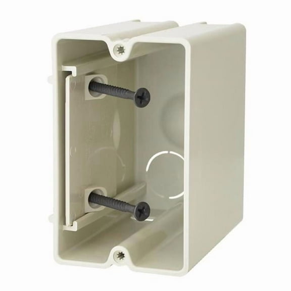 23 cu in. Sliderbox & Old Work Rectangle Fiberglass 1 Gang Outlet Box, Off White