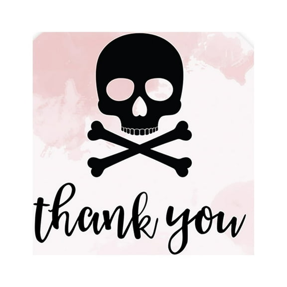 Koyal Wholesale Halloween Thank You Stickers 2 Inch Round 120 Bulk Pk Skull Labels For Halloween Party Favors