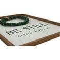 thumbnail image 4 of Parisloft Be Still and Know Farmhouse Wood Plaque with Wreath, Multicolor, 23.6"H, 4 of 8