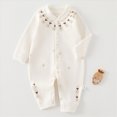 thumbnail image 2 of CAUYDY 0-3M 6-9M 12-18M Preemie Girl Coming Home Outfits Baby Clothing Newborn Long Sleeve Sleepers Infant Girls Romper Fall Winter Toddler Pajamas Sizes 8-12 Months,Brown, 2 of 9
