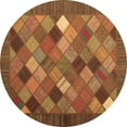thumbnail image 1 of Ahgly Company Indoor Round Abstract Brown Contemporary Area Rugs, 5' Round, 1 of 4