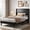 Black, variant on CONCETTA Twin Size Bed Frame with Wingback Fabric Upholstered Headboard and Wooden Slats Support, No Box Spring Needed, Easy Assembly, Beige
