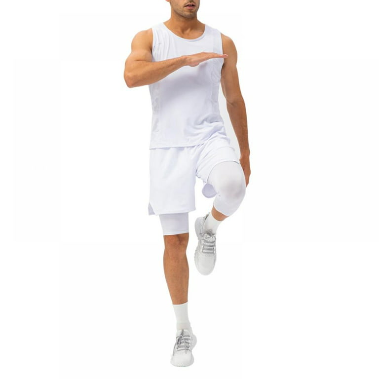 The New Men's Basketball Single Leg Tight Sports Pants 3/4 One Leg