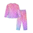 thumbnail image 2 of Goofa Colorful Glitters Printed Women’s 2 Piece Pajama Set Super,Pajamas Women's Long Sleeve Sleepwear Soft Button Down Loungewear Pjs Lounge Set Nightwear-Medium, 2 of 9