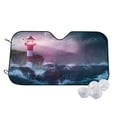 thumbnail image 2 of Lsque lighthouse Waves Torrential Rain Car Windshield Sun Shade | Accordion Folding Style Auto Shade for Car Truck SUV Van | Blocks UV Rays Sun Visor Protector | Medium, 2 of 7