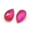 thumbnail image 2 of Faceted Glass Pendants Teardrop Hot Pink 22x13x8.5mm Hole: 1mm, 2 of 2